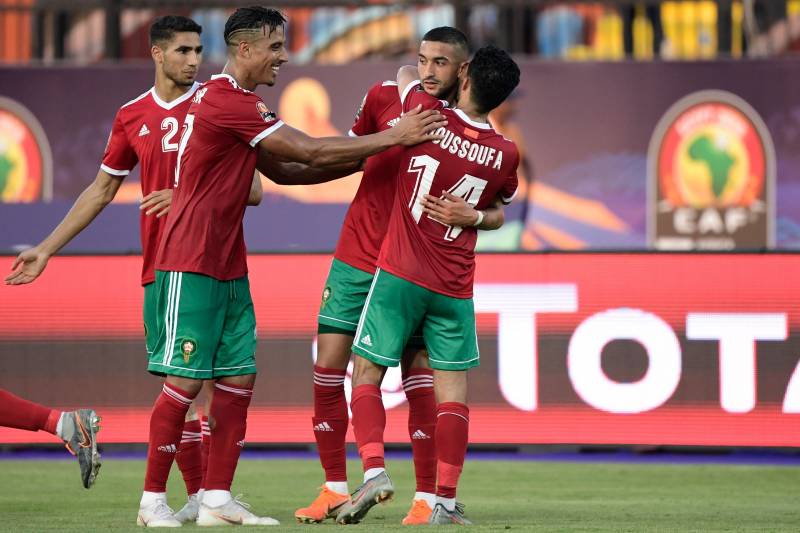 Moroccan players celebrate Namibia last-gasp own goal - Sports Leo