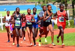 athletes compete in 5000m during South rift region pre trials for the world under 20 championships at Kericho green stadium.ERICK BARASA