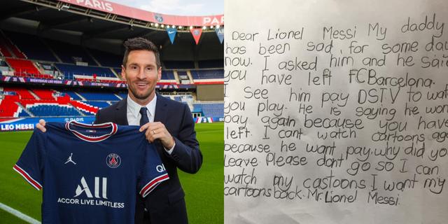 Lionel Messi letter