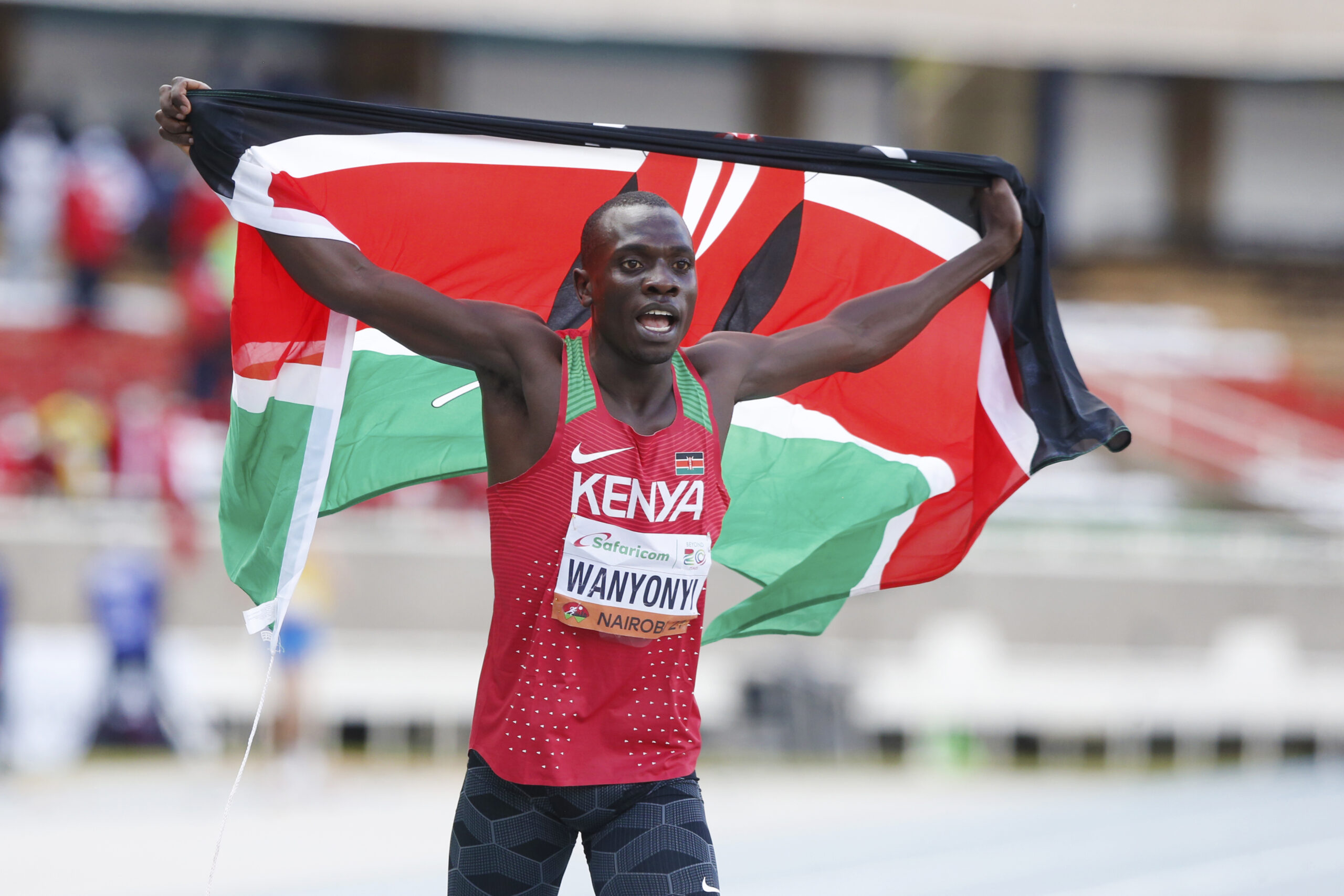 Emmanuel Wanyonyi celebrates after winning the World Under-20 800m title in Nairobi. PHOTO/World U20 LOC