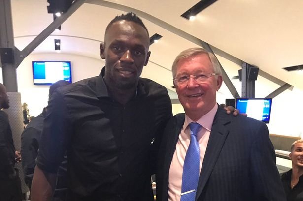 Usain Bolt with Sir Alex Ferguson
