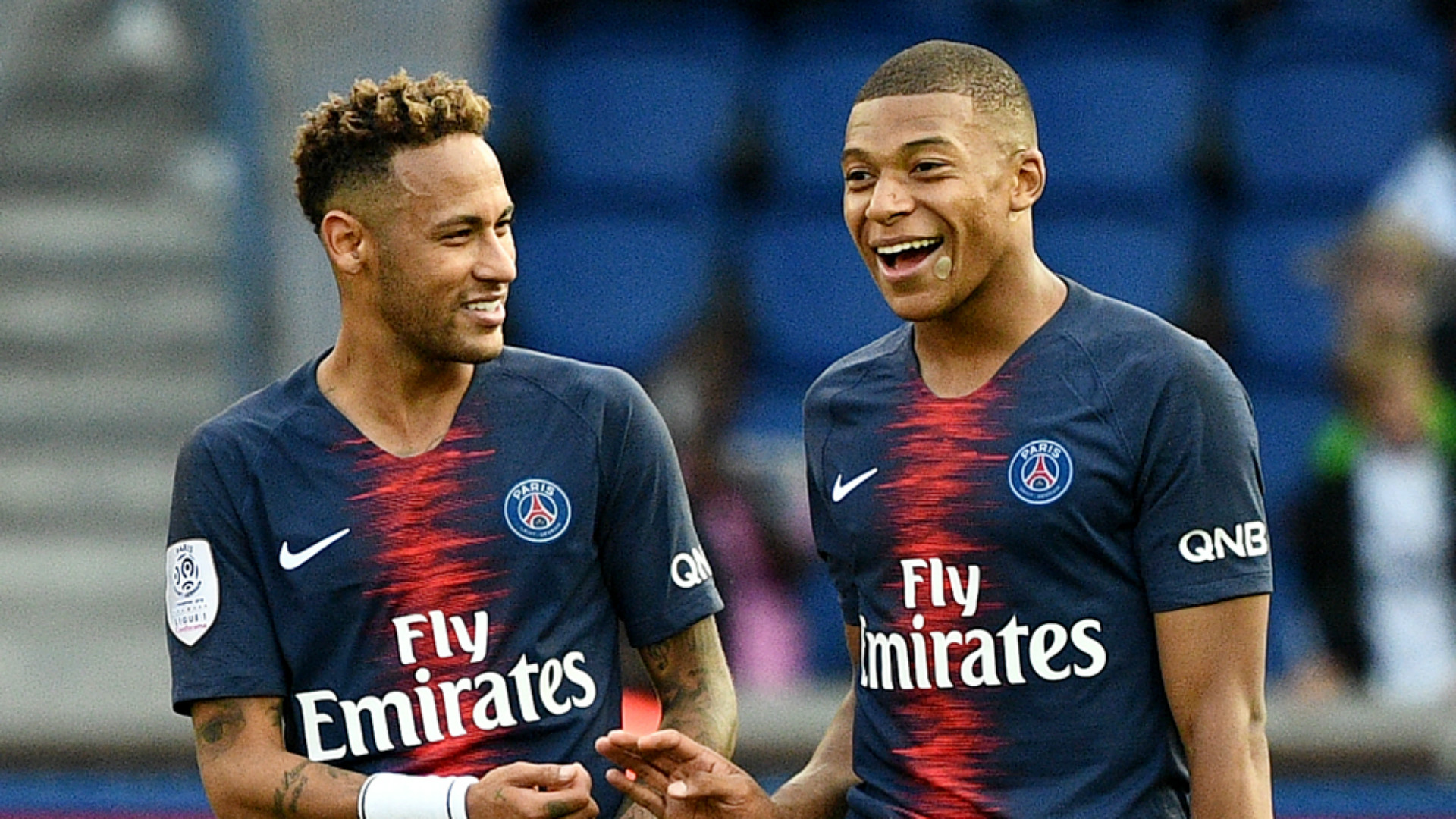 Kylian Mbappe with Neymar