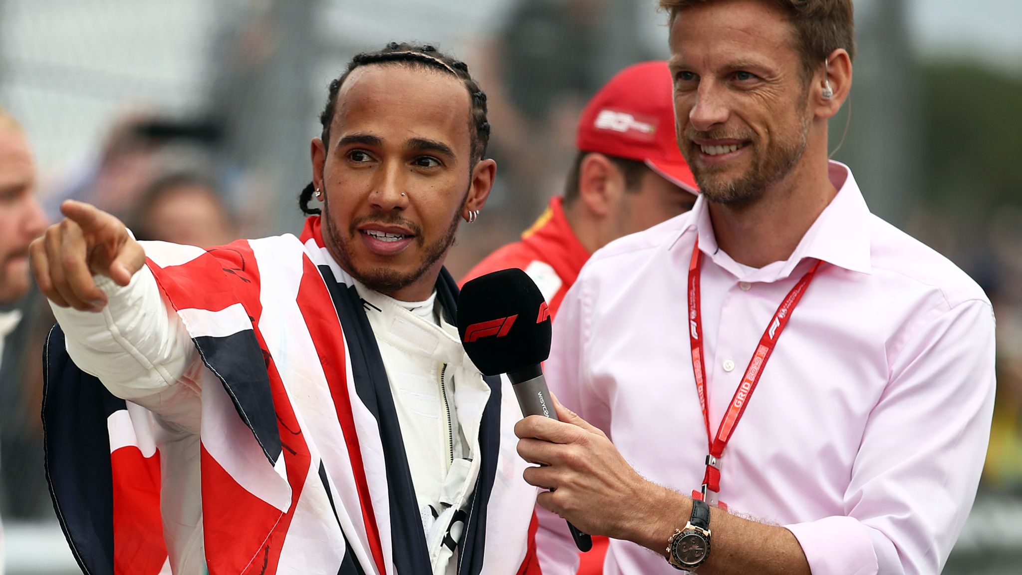 Jenson Button with Lewis Hamilton