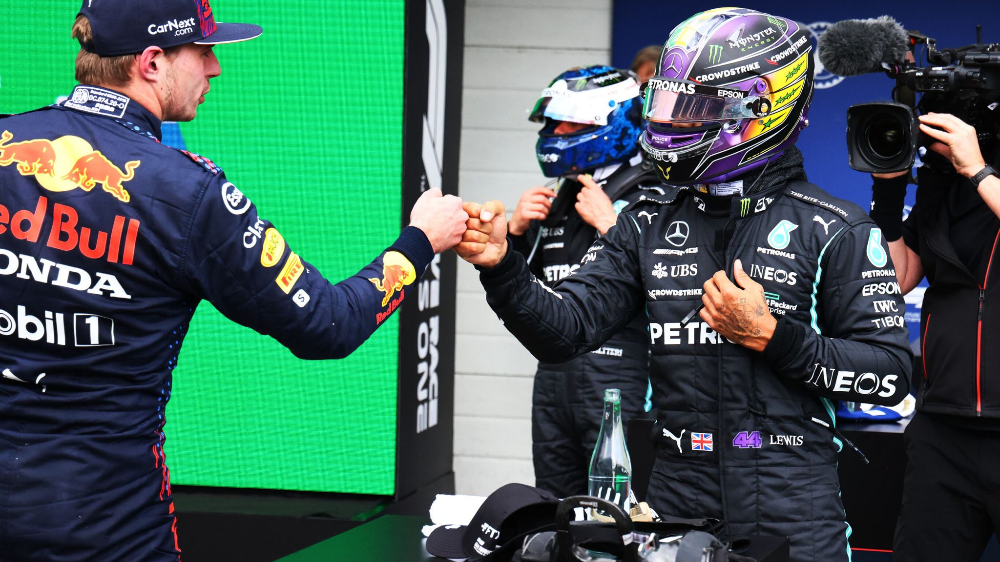 Lewis Hamilton with Max Verstappen