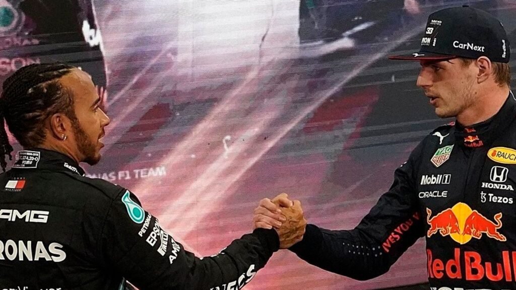 Lewis Hamilton with Max Verstappen