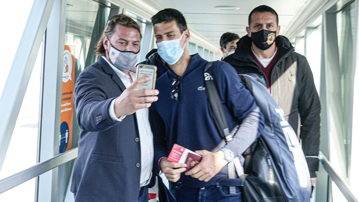 Novak Djokovic arrives in Belgrade