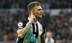 Kiera Trippier, Newcastle defender celebrating against Aston Villa