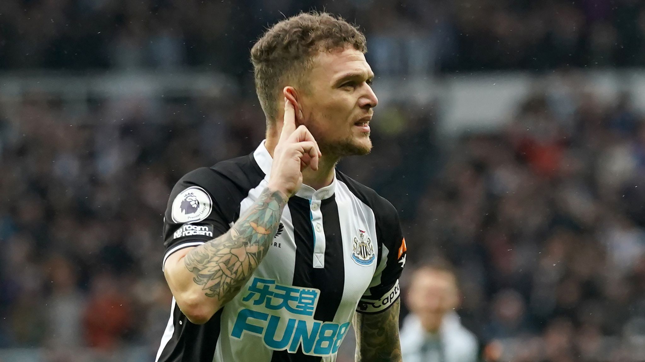 Kiera Trippier, Newcastle defender celebrating against Aston Villa