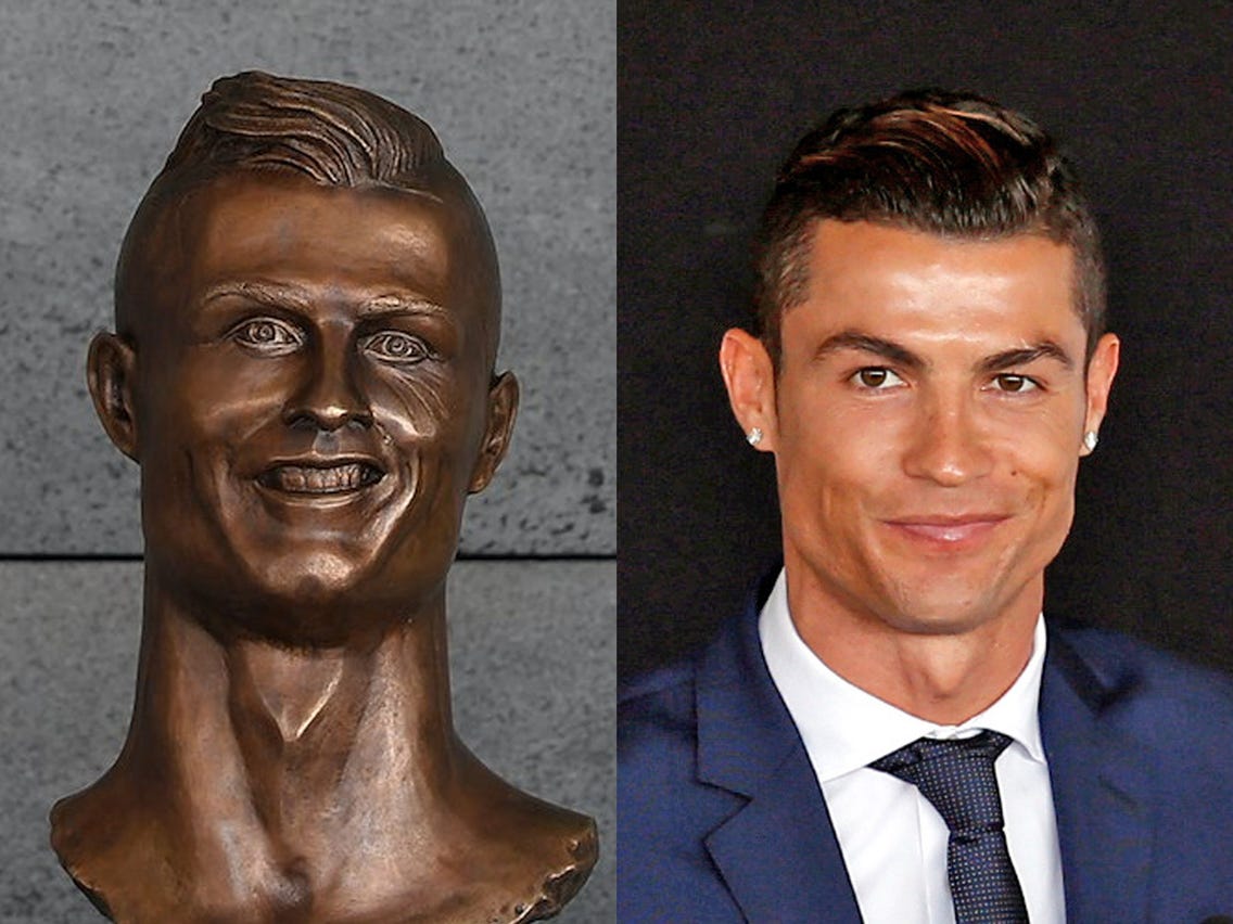 Cristiano Ronaldo statue at Madeira Airport