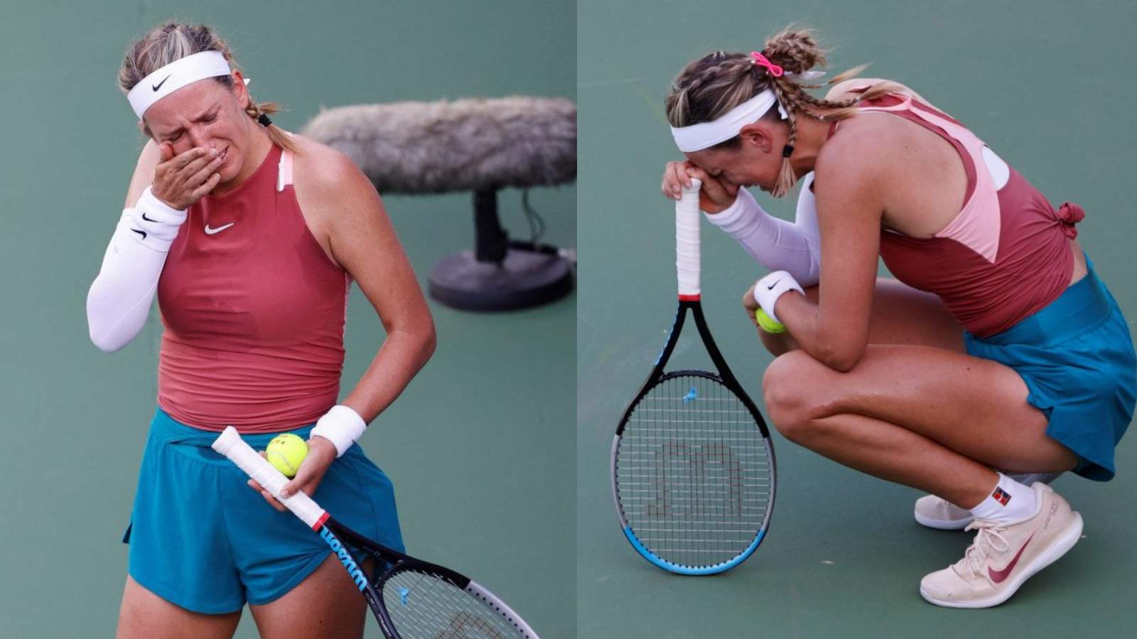 Victoria Azarenka crying at the Indian Wells. 