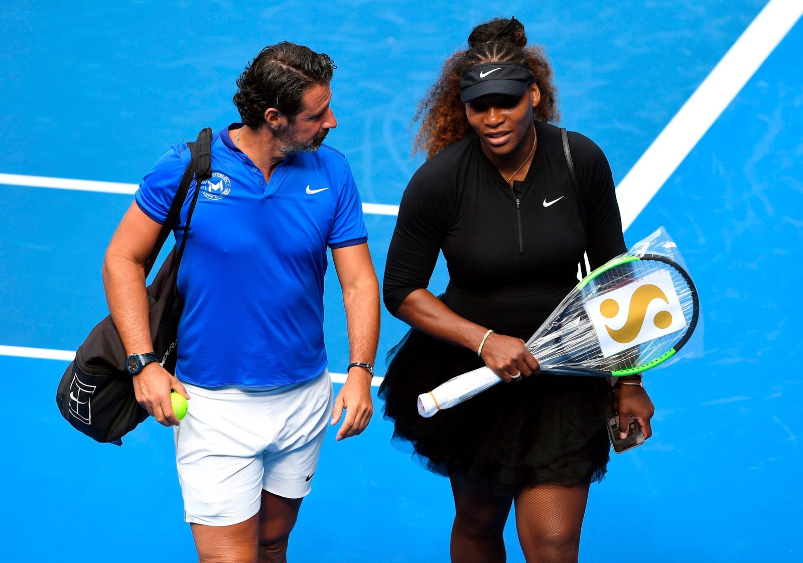 Serena Williams with Patrick Mouratoglou.