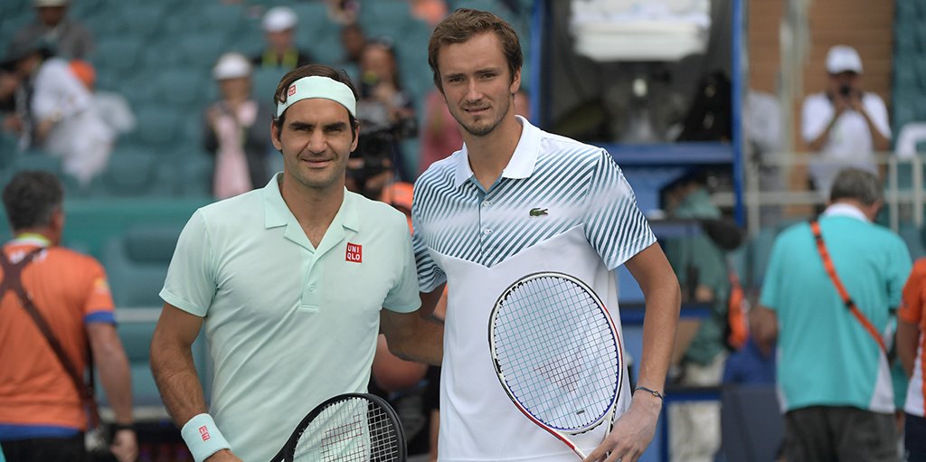 Daniil Medvedev and Roger Federer PA