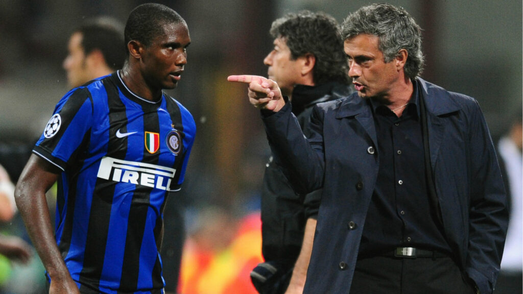 Samuel Eto'o and Jose Mourinho