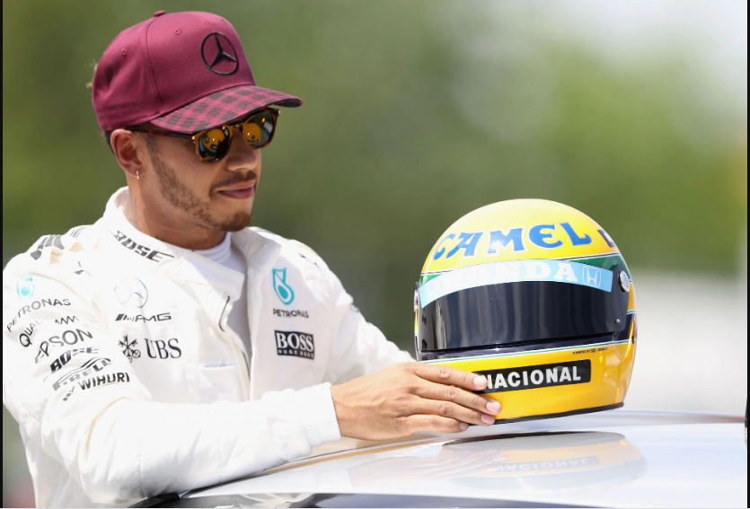 Lewis Hamilton yellow helmet