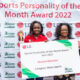 Sports Personality of the Month Maxine Wahome and her mother Beverly Wajhome during the presentation ceremony scaled