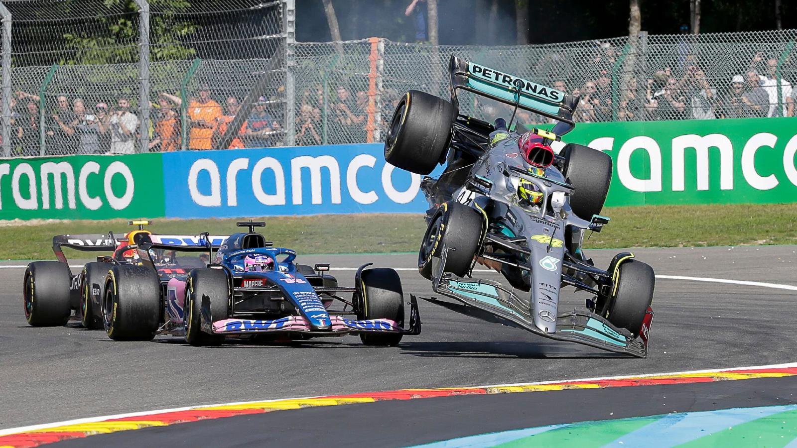 Lewis Hamilton Belgian GP Crash