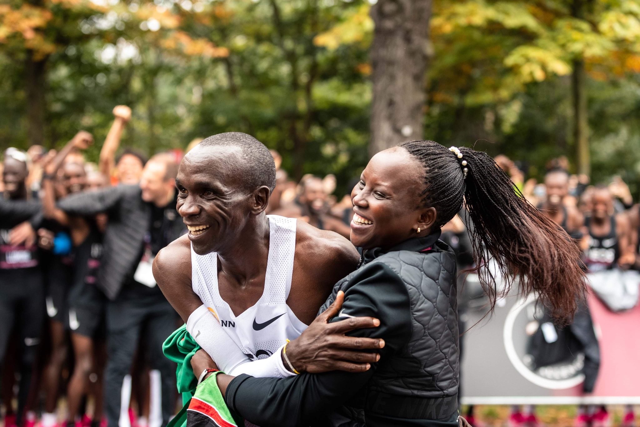 Eliud Kipchoge with wife Grace Sugut Kipchoge