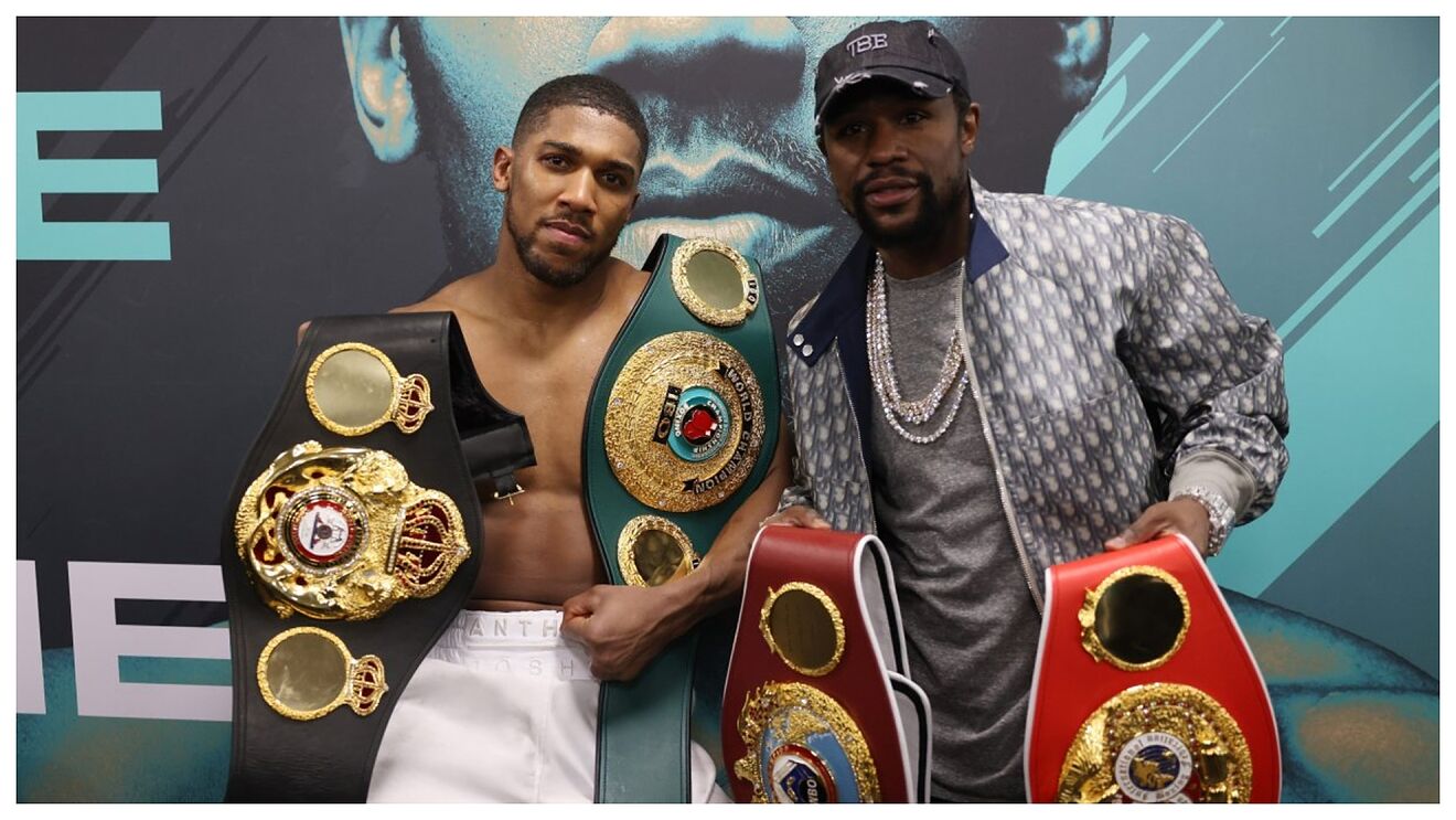 Anthony Joshua and Floyd Mayweather