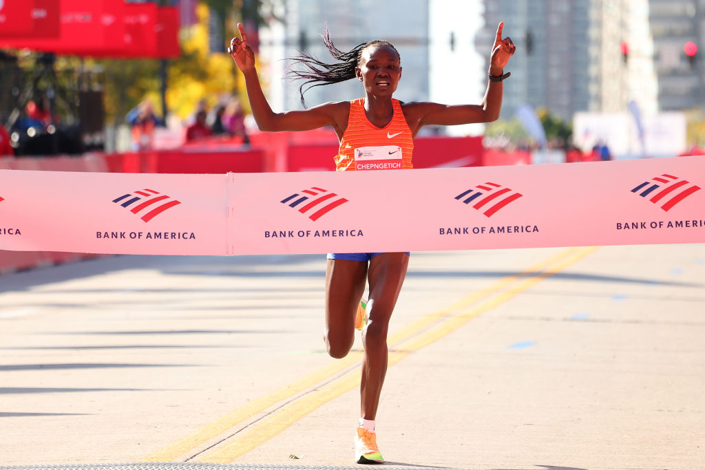 Ruth Chepng'etich winning the Chicago Marathon. PHOTO/Courtesy