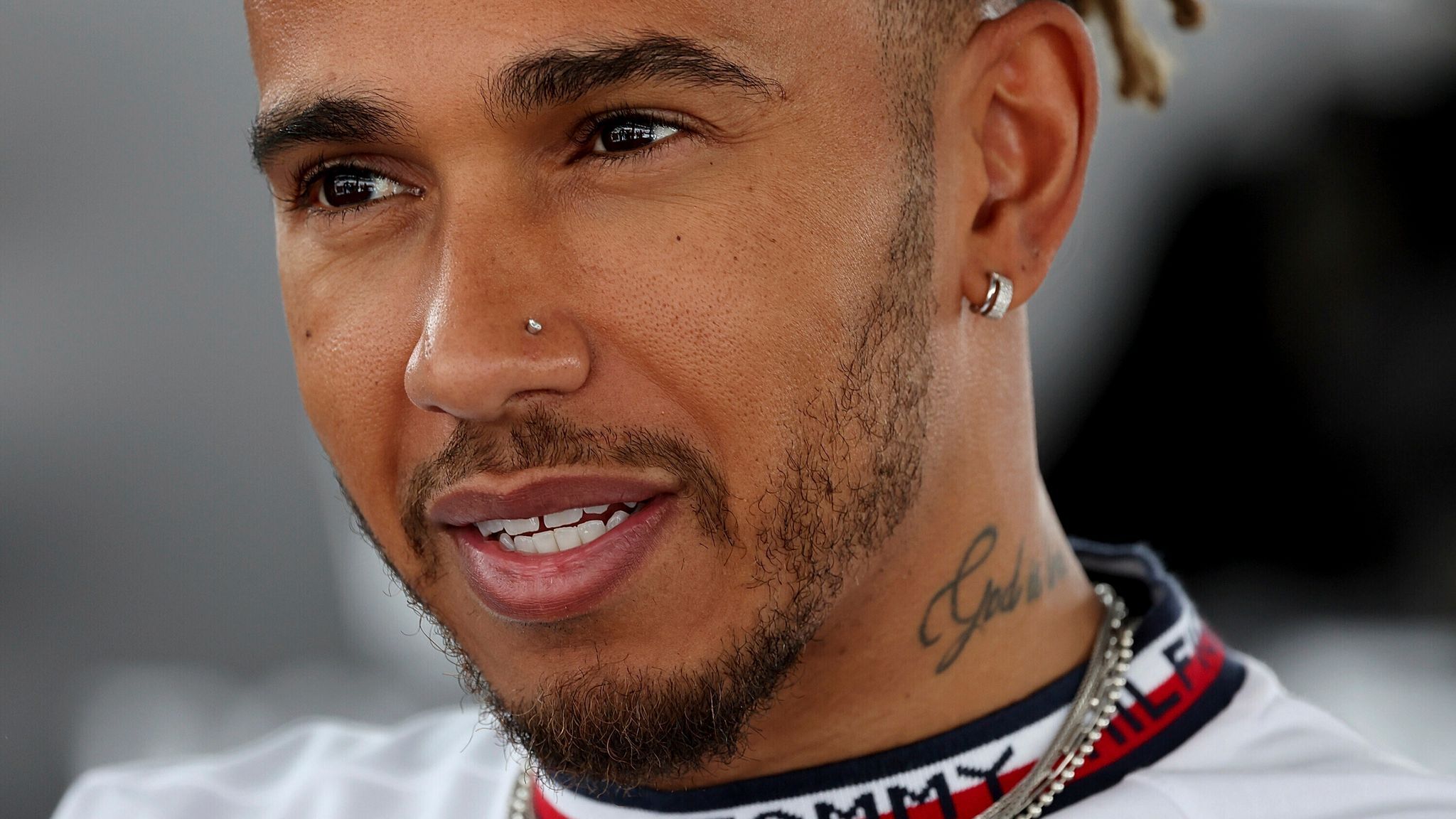 Lewis Hamilton nose stud