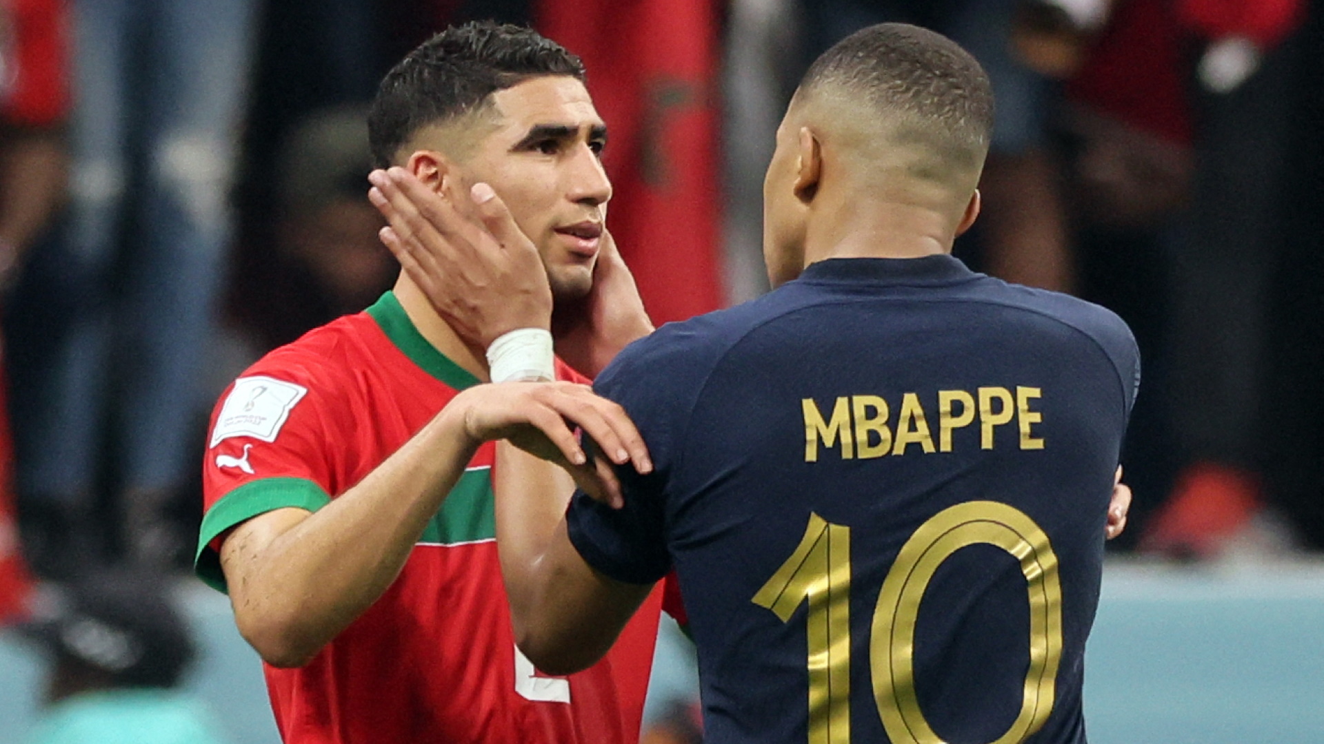 Achraf Hakimi with Kylian Mbappe