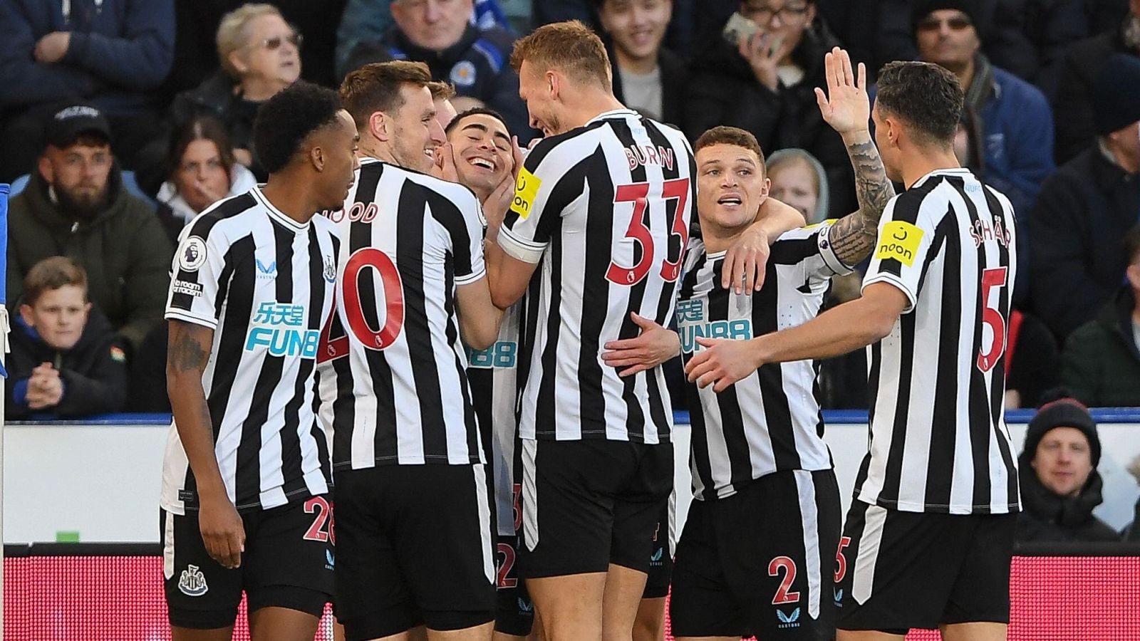 Newcastle Celebrate win as they move second.