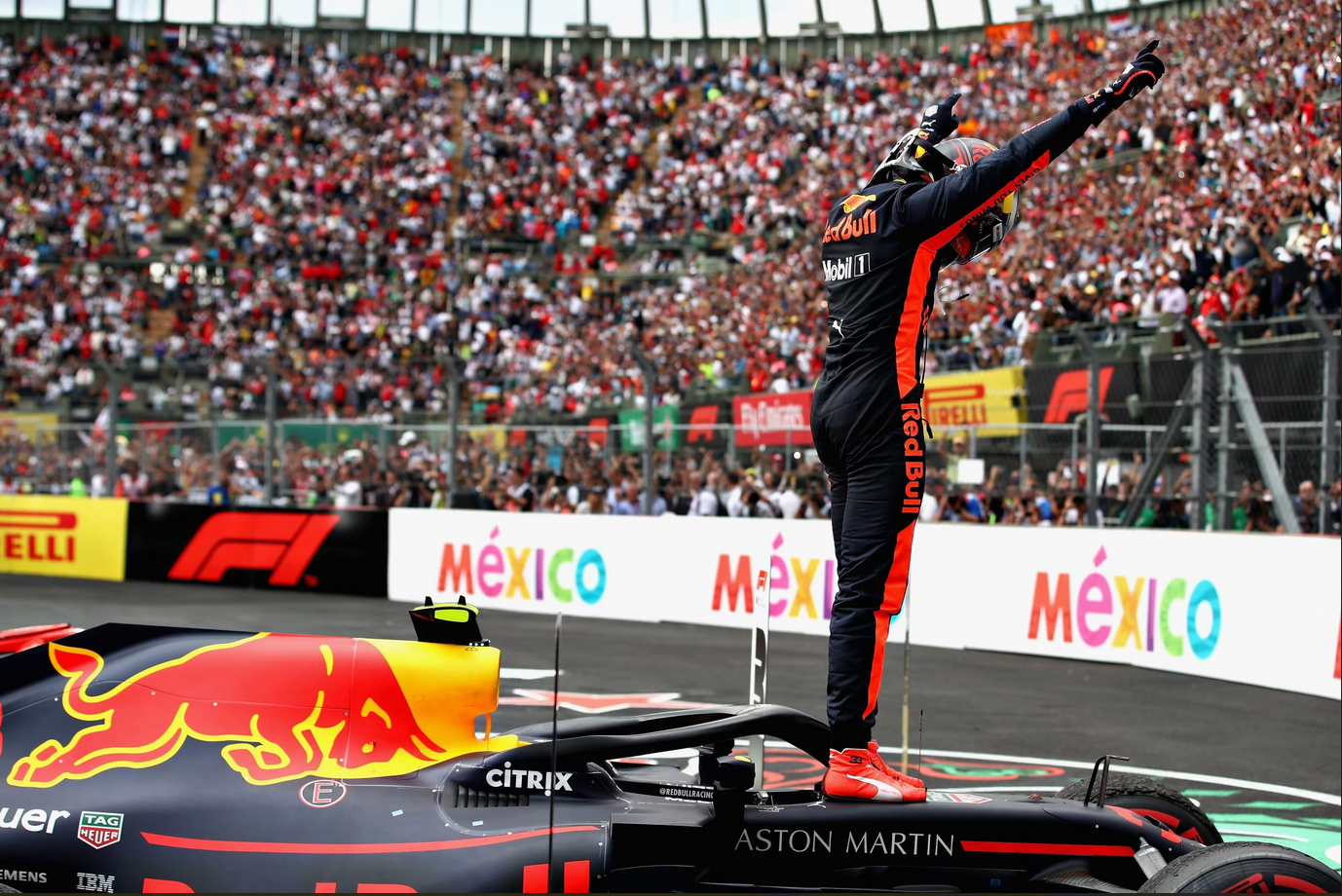 Max celebrates Mexico GP Win