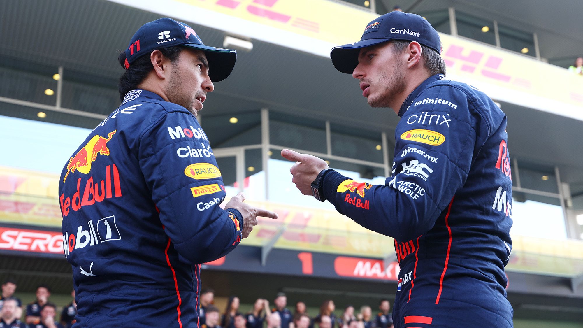 Redbull teaamates Max and Sergio