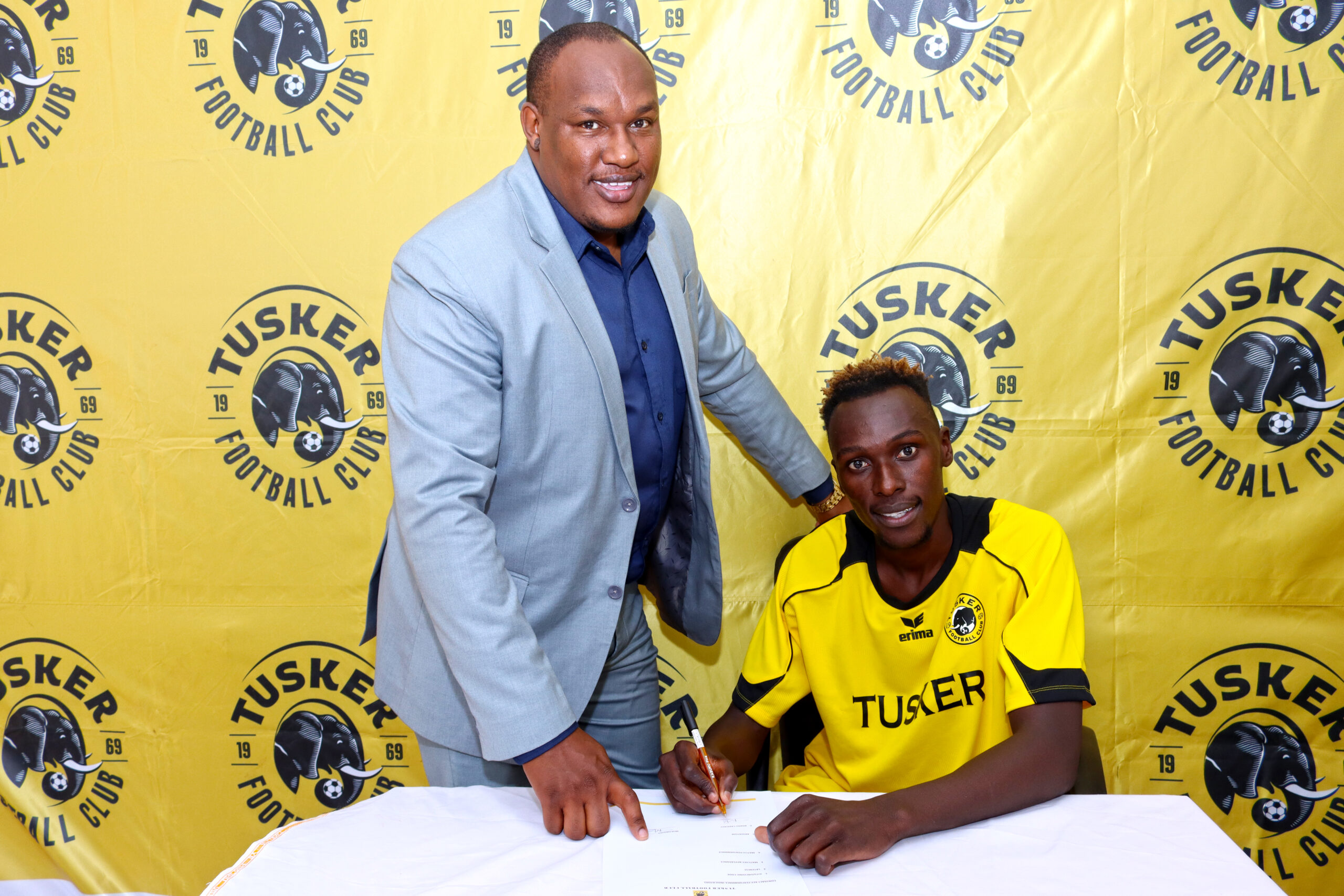 MIke Oduor with Tusker CEO Sam Nzau