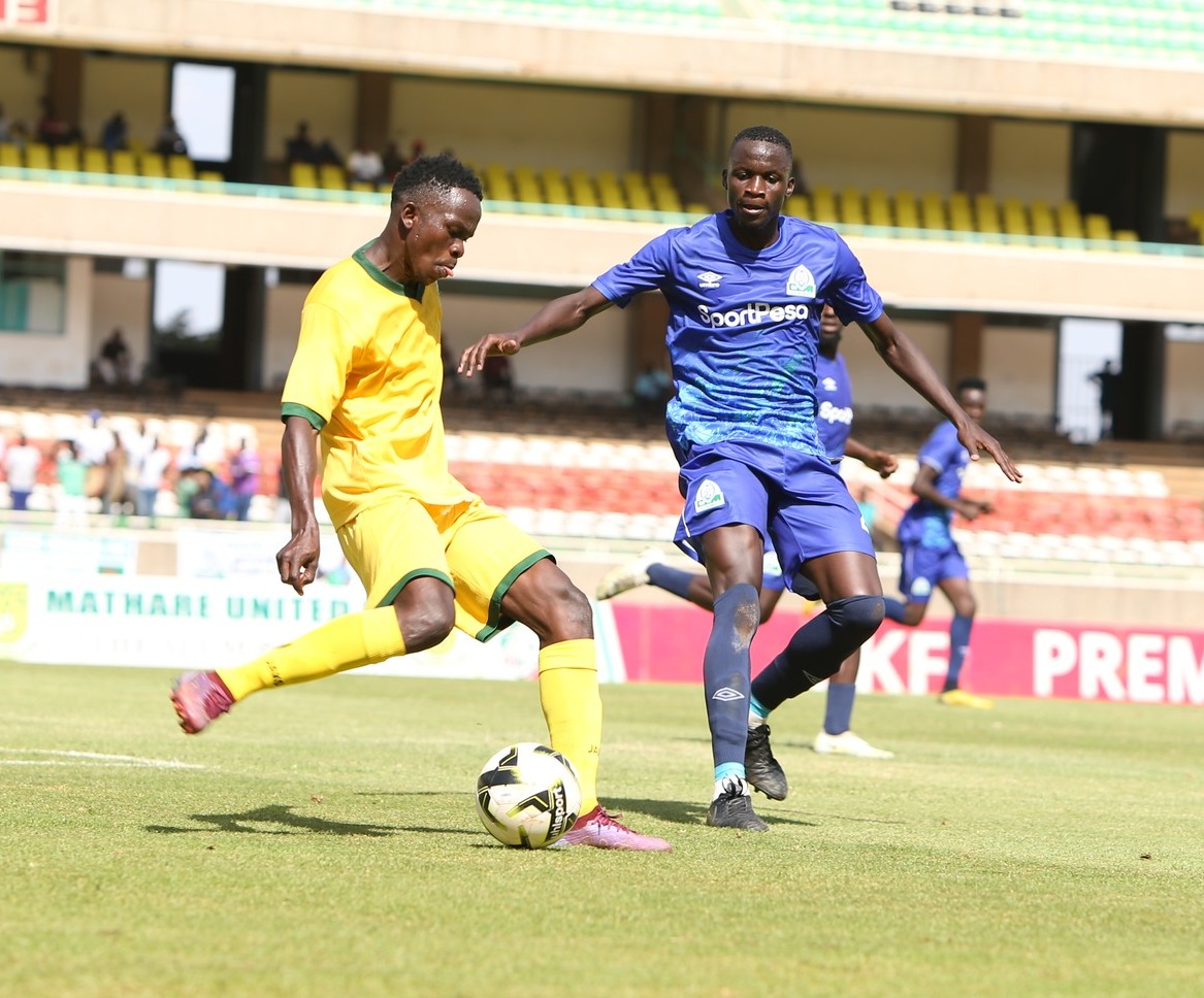 Action between Mathare United and Gor Mahia