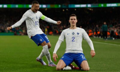 Benjamin Pavard scores to give France the win.