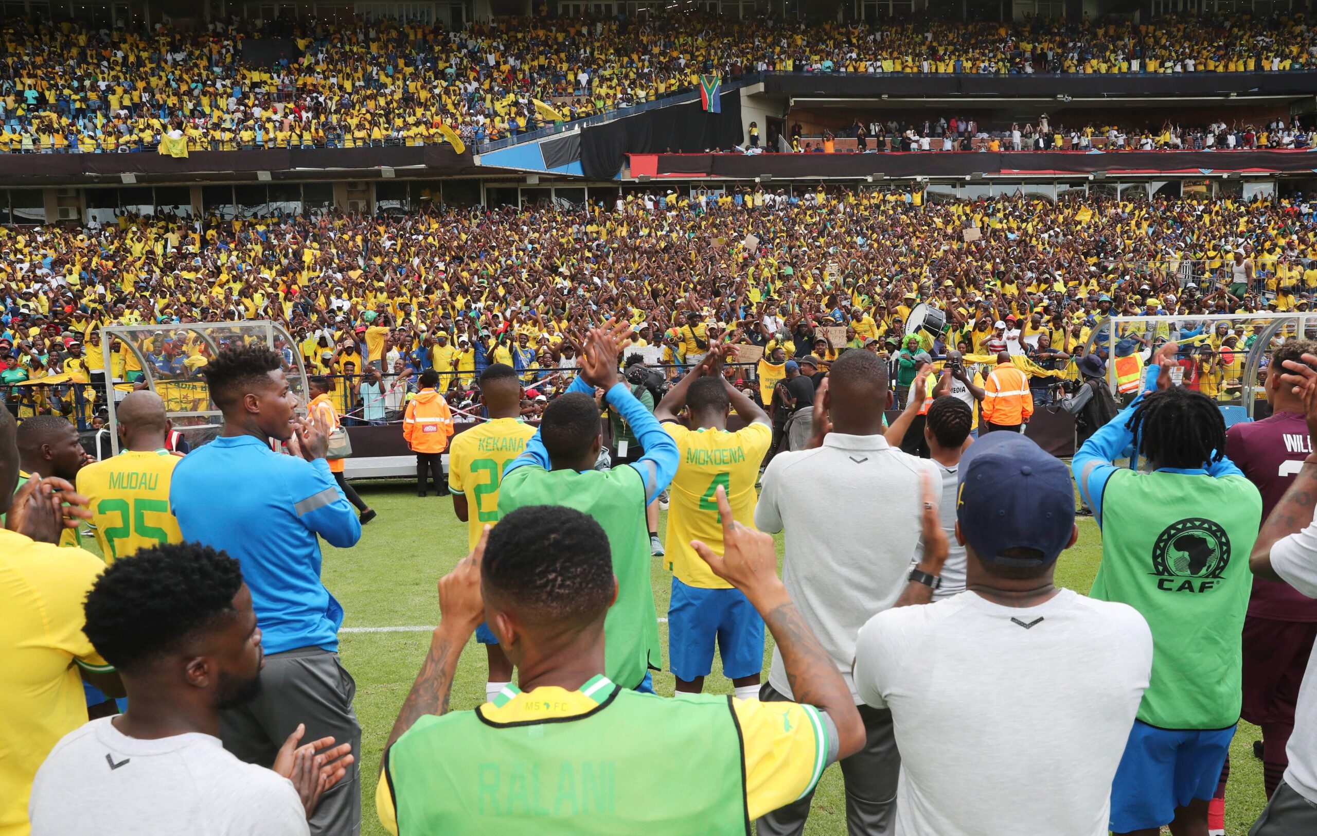 Mamelodi Sundowns players appreciate their fans