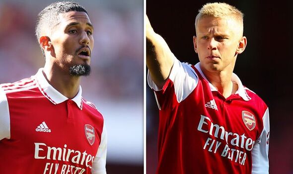 Arsenal defenders Saliba and Zinchenko - Premier League