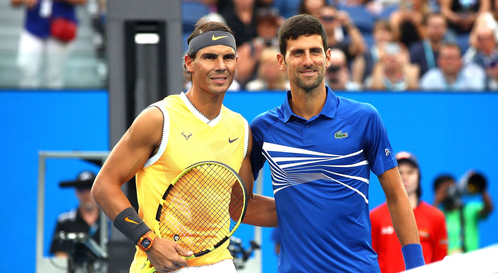 Novak Djokovic with Rafael Nadal