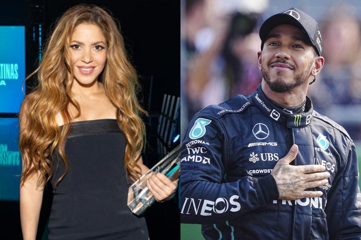 Shakira with Lewis Hamilton