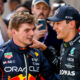 George Russell with Max Verstappen