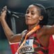 Beatrice Chepkoech celebrates after winning silver at the World Championships. PHOTO/Olympics KE