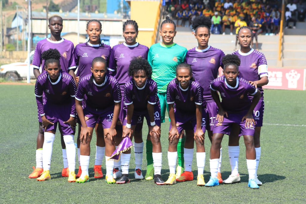Ethiopia's CBE line up before a past match in the CECAFA Regional Qualifiers of the CAF Women's Champions League 