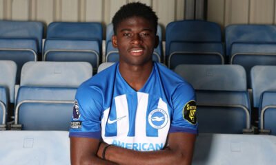 Brighton and Hove Albion's new signing Carlos Baleba unveiled