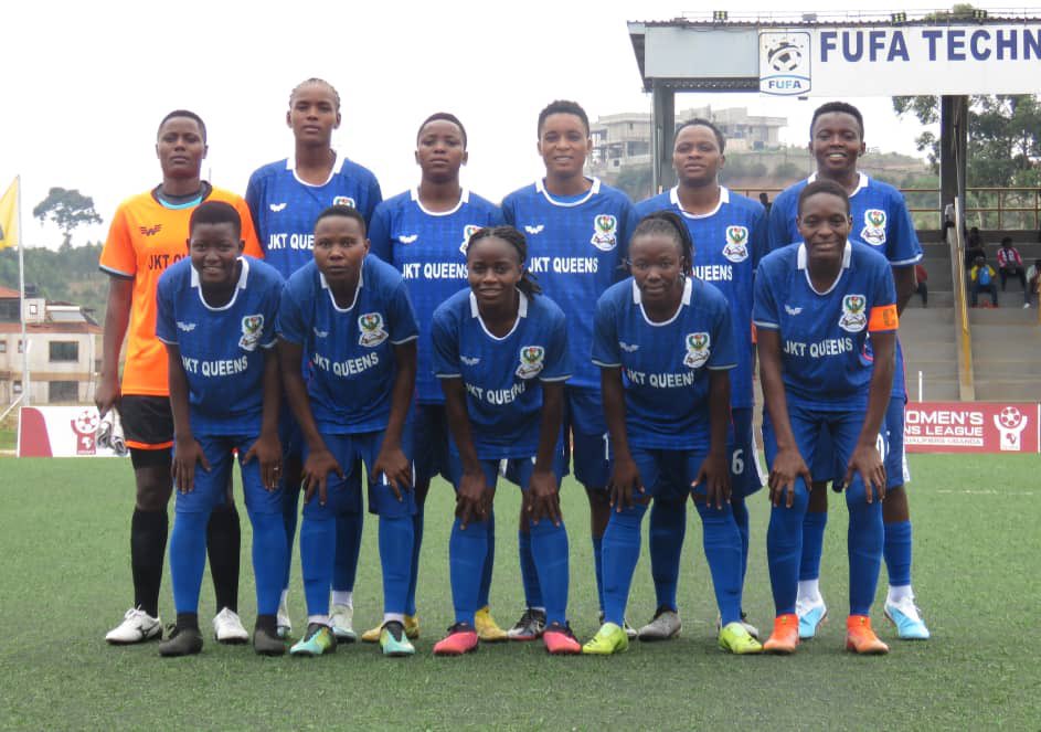 Tanzania's JKT Queens line up before a past match in the CECAFA Regional Qualifiers of the CAF Women's Champions League 