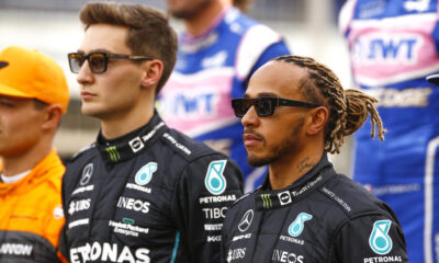 Lewis Hamilton and George Russels