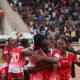 Harambee Starlets celebrate after eliminating Cameroon