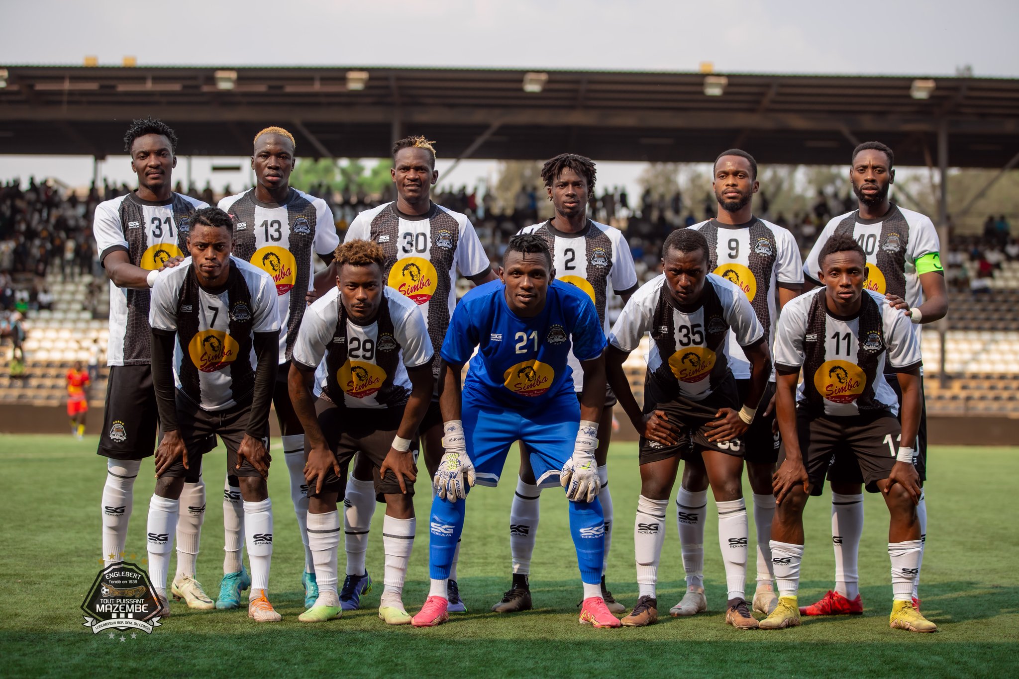 TP Mazembe players line up before a past match. PHOTO/Mazembe