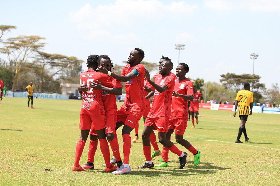 Posta Rangers players celebrate their win over Sofapaka.