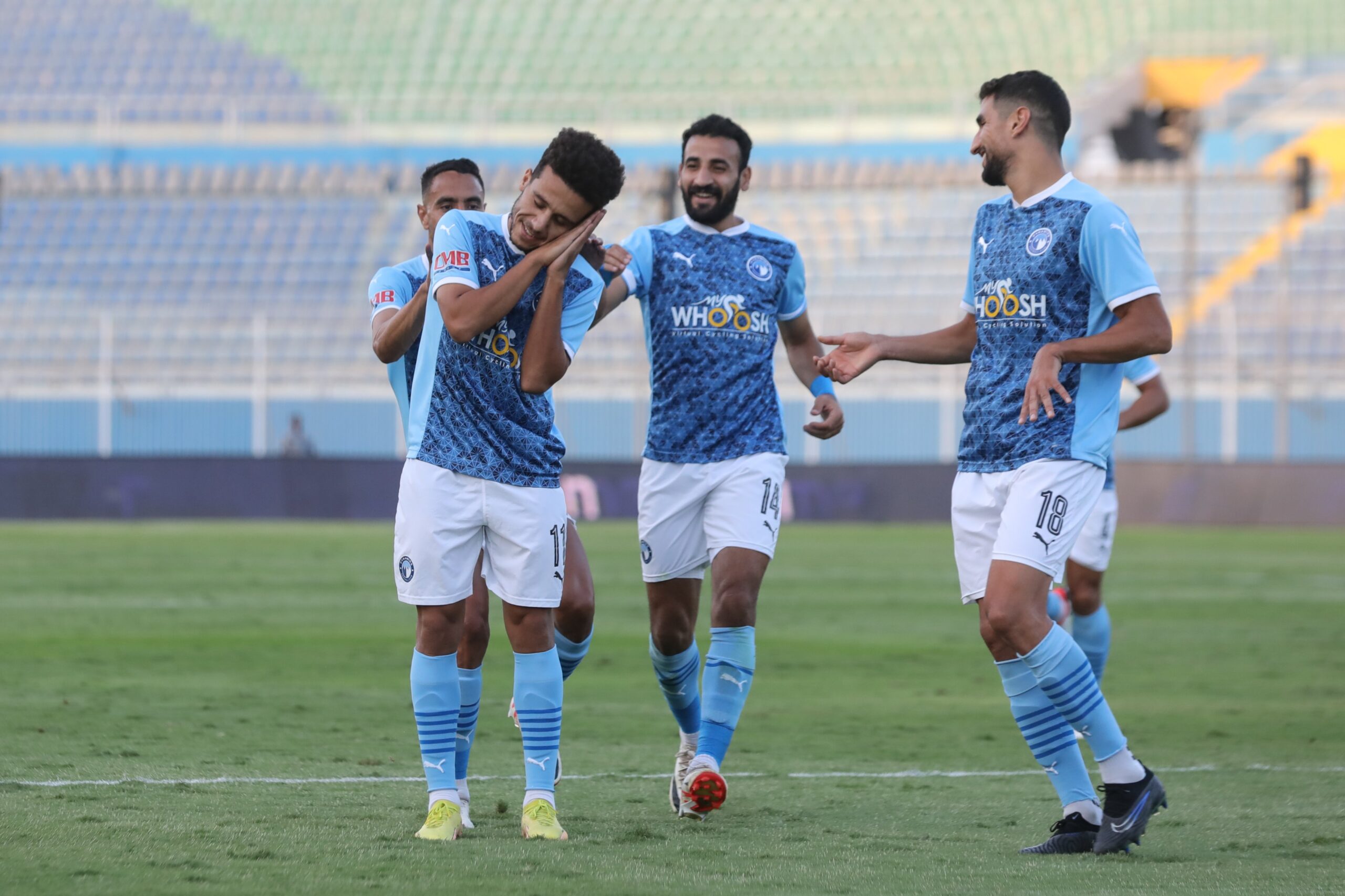 Pyramids FC players celebrate one of their six goals against APR. PHOTO/PYRAMIDS