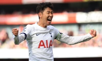 Son celebrates afer scoring against Arsenal Eurosport