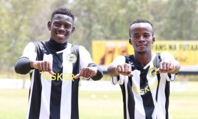 Tusker FC's new signings Chris Erambo and Collins Odhiambo.