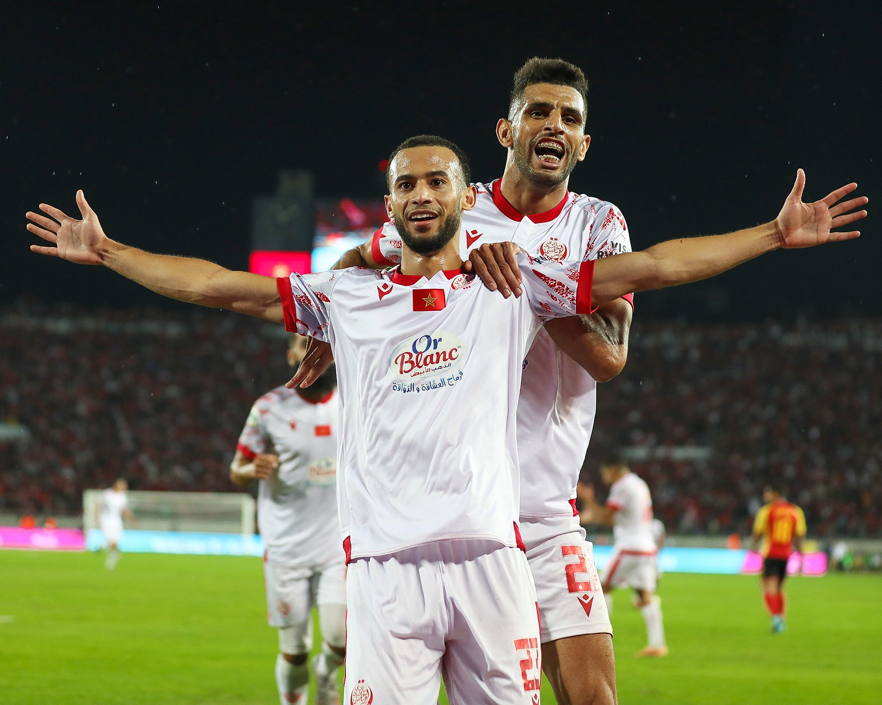 Wydad c elebrate their goal against Esperance. PHOTO/Wydad/Twitter