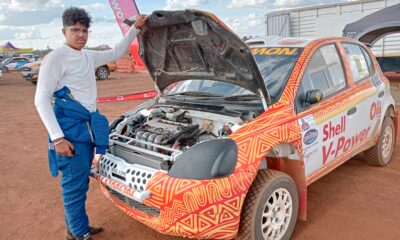 Newly crowned double Autocross champion Neel Gohil captured after the Kasarani race.