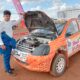 Newly crowned double Autocross champion Neel Gohil captured after the Kasarani race.